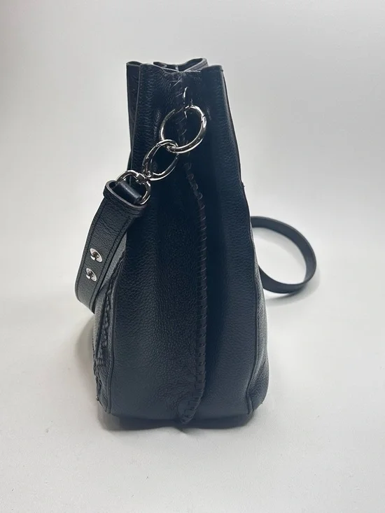 BRIGHTON Interlok Georgia Convertible Hobo BLACK $565 Pebbled Leather Celtic EUC - Picture 4 of 13